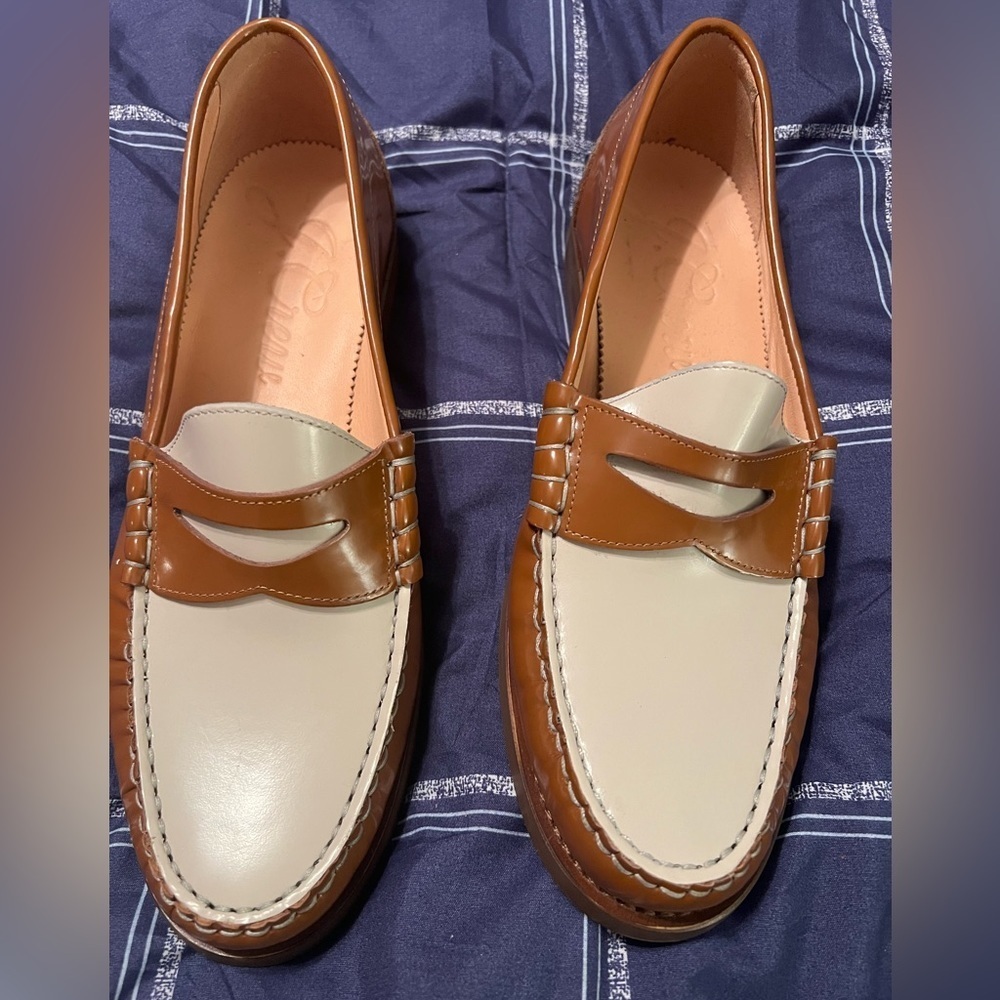 Jcrew Winona two-tone loafers in shiny spazzolato leather, NWT, size 10 - Picture 3 of 6